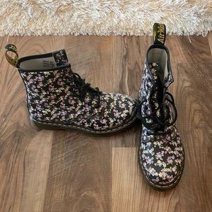black and floral DOC MARTENS